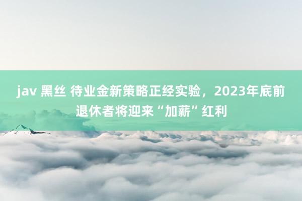 jav 黑丝 待业金新策略正经实验，2023年底前退休者将迎来“加薪”红利