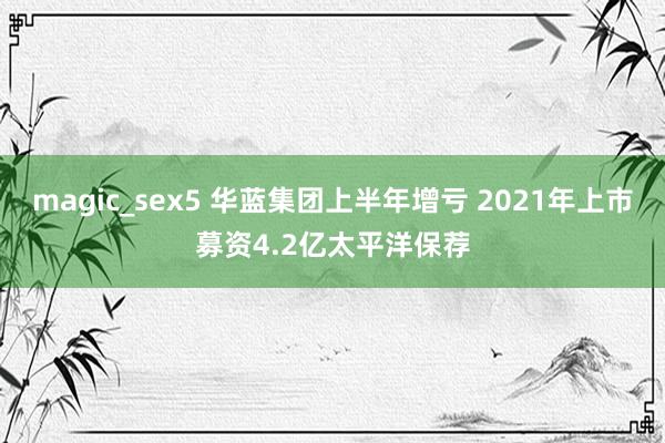 magic_sex5 华蓝集团上半年增亏 2021年上市募资4.2亿太平洋保荐