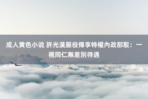 成人黄色小说 許光漢服役傳享特權　內政部駁：一視同仁無差別待遇