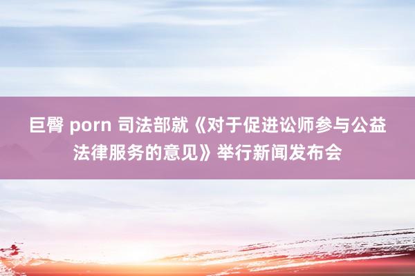 巨臀 porn 司法部就《对于促进讼师参与公益法律服务的意见》举行新闻发布会