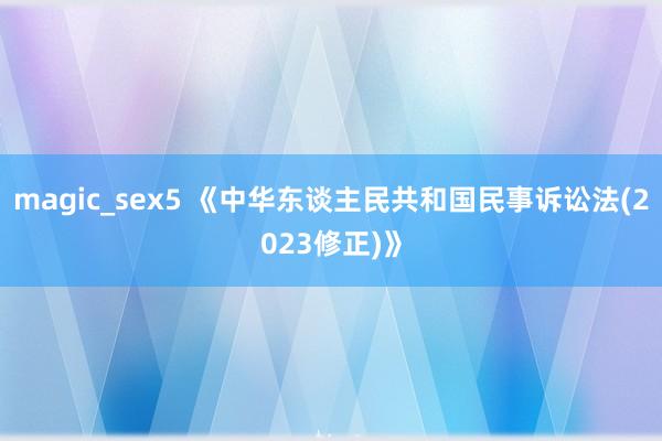 magic_sex5 《中华东谈主民共和国民事诉讼法(2023修正)》